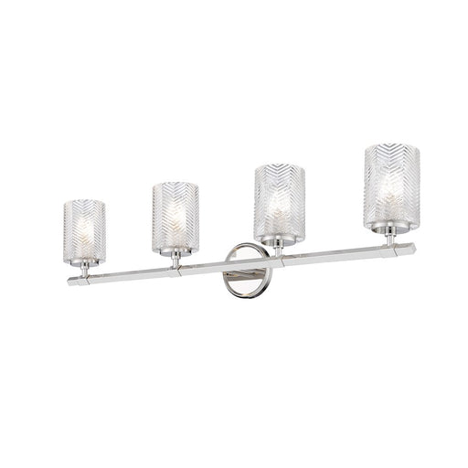 Z-Lite Dover Street 4 Light Vanity, Polished Nickel, Clear - 1934-4V-PN