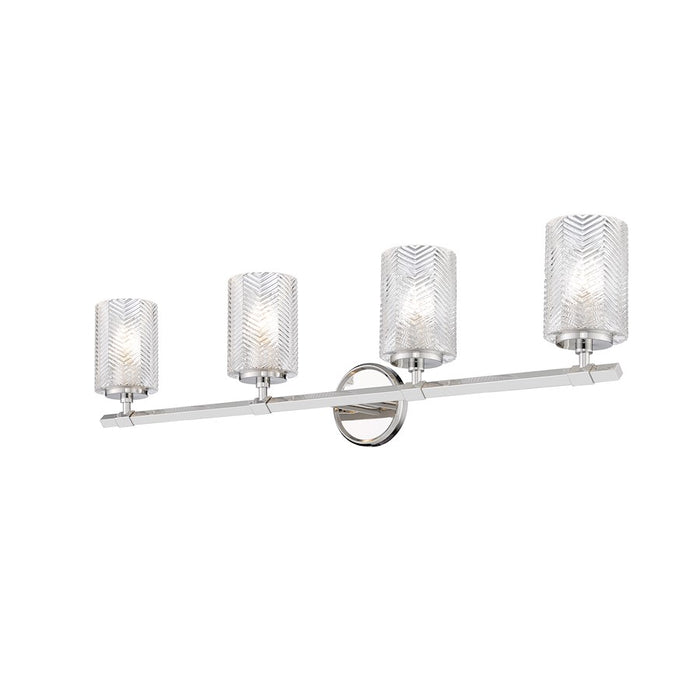 Z-Lite Dover Street 4 Light Vanity, Polished Nickel, Clear - 1934-4V-PN