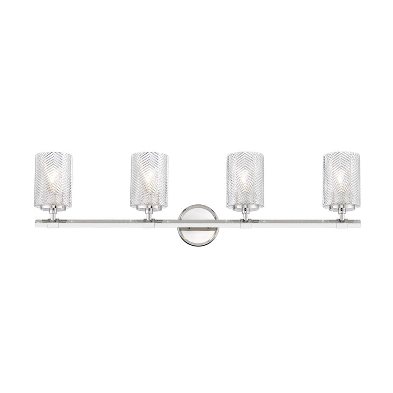 Z-Lite Dover Street 4 Light Vanity, Polished Nickel/Clear