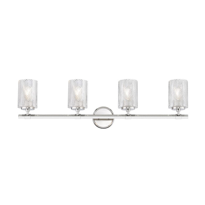 Z-Lite Dover Street 4 Light Vanity, Polished Nickel/Clear