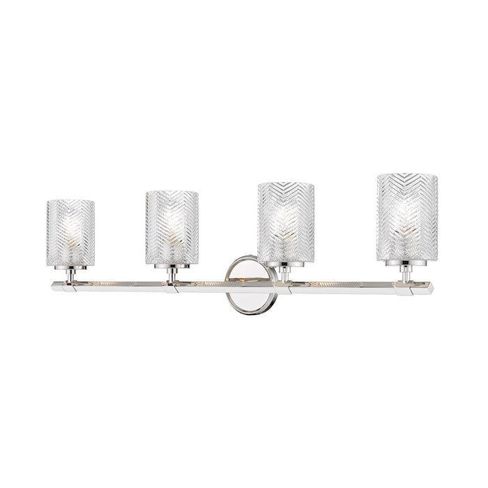 Z-Lite Dover Street 4 Light Vanity, Polished Nickel/Clear