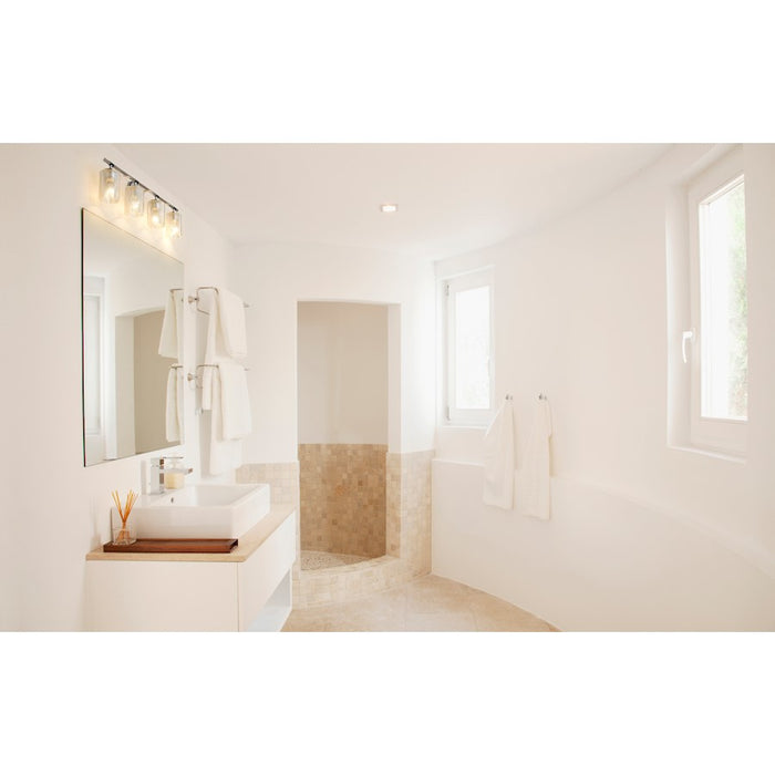 Z-Lite Dover Street 4 Light Vanity, Polished Nickel/Clear