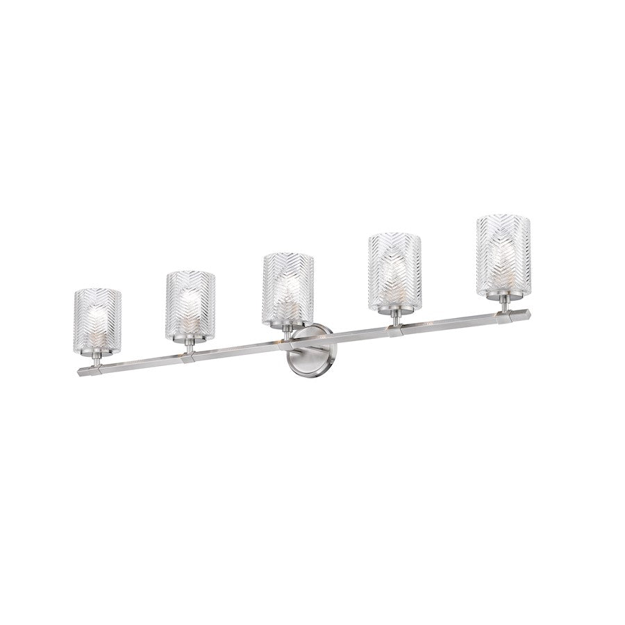 Z-Lite Dover Street 5 Light Vanity, Brushed Nickel, Clear - 1934-5V-BN