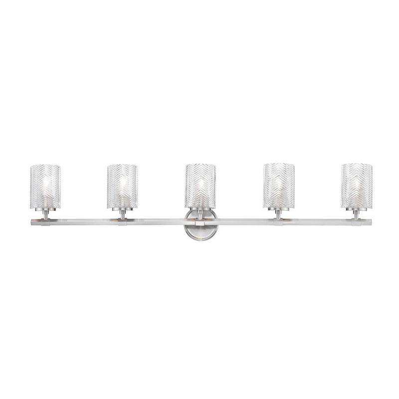 Z-Lite Dover Street 5 Light Vanity, Brushed Nickel/Clear
