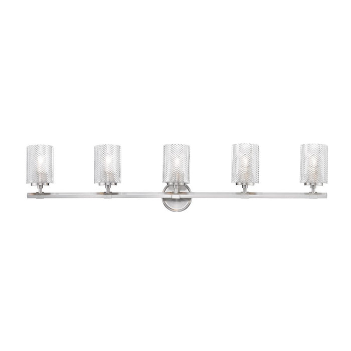 Z-Lite Dover Street 5 Light Vanity, Brushed Nickel/Clear