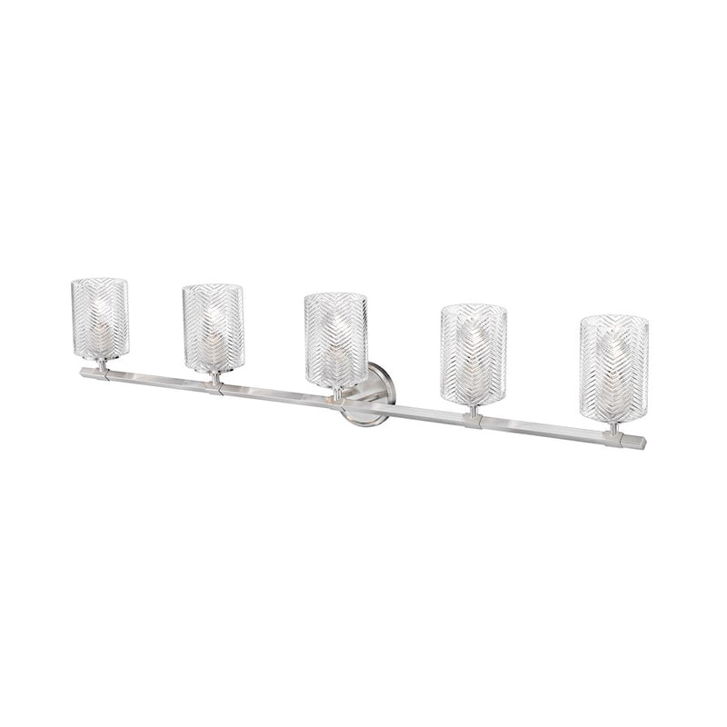 Z-Lite Dover Street 5 Light Vanity, Brushed Nickel/Clear