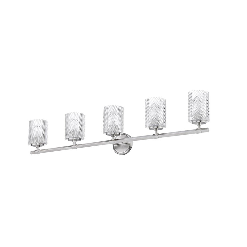 Z-Lite Dover Street 5 Light Vanity, Brushed Nickel/Clear