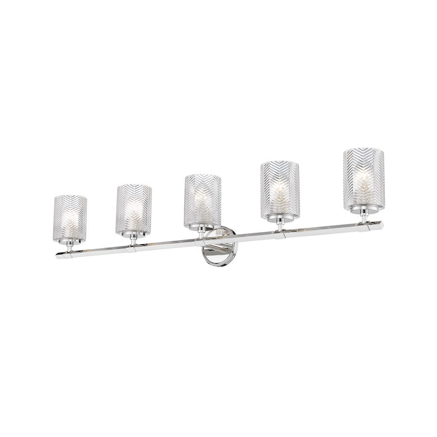 Z-Lite Dover Street 5 Light Vanity, Polished Nickel, Clear - 1934-5V-PN