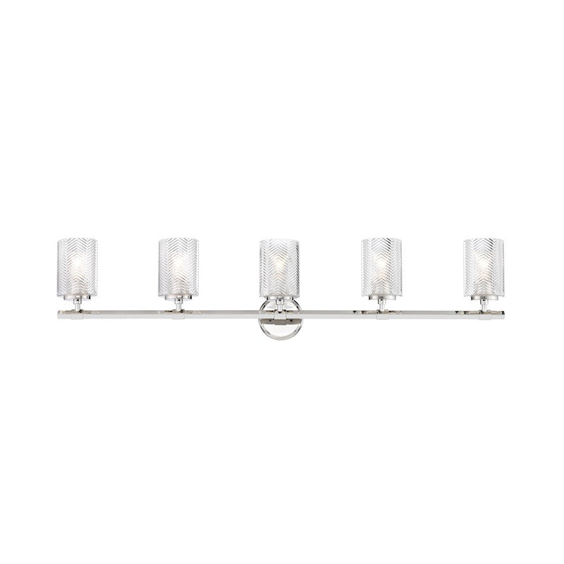 Z-Lite Dover Street 5 Light Vanity, Polished Nickel/Clear