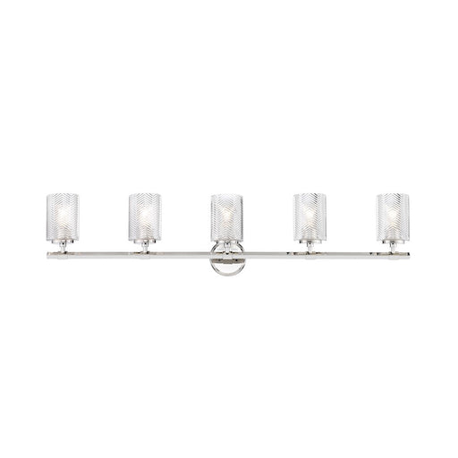 Z-Lite Dover Street 5 Light Vanity, Polished Nickel/Clear