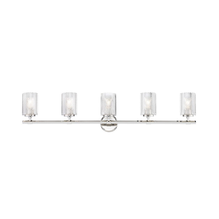 Z-Lite Dover Street 5 Light Vanity, Polished Nickel/Clear