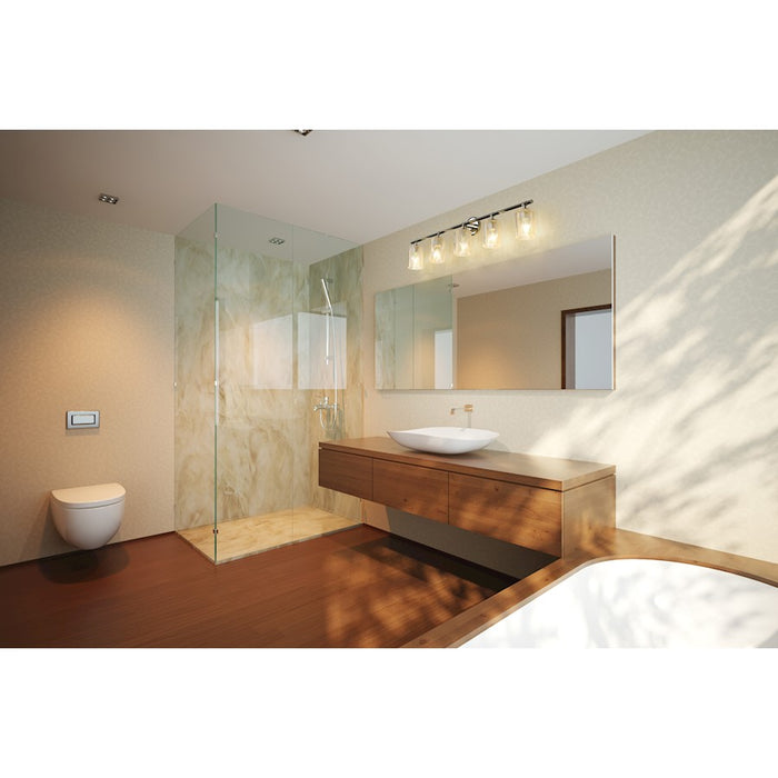 Z-Lite Dover Street 5 Light Vanity, Polished Nickel/Clear