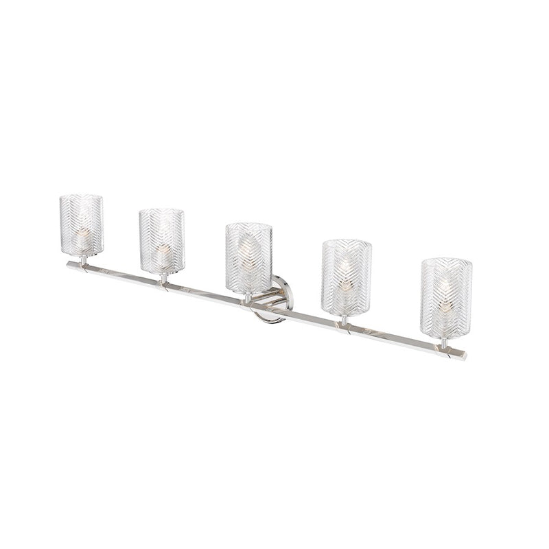 Z-Lite Dover Street 5 Light Vanity, Polished Nickel/Clear