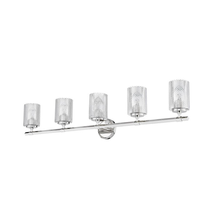 Z-Lite Dover Street 5 Light Vanity, Polished Nickel/Clear
