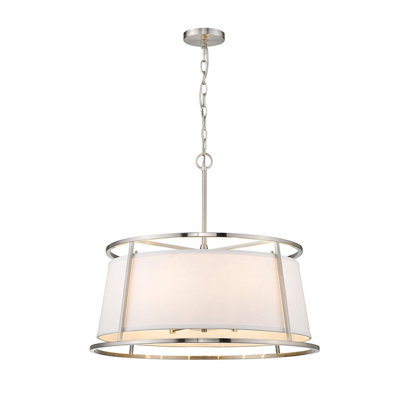 Z-Lite Lenyx Pendant 6 Light 23.5" Pendant, Brushed Nickel, White - 1935-26BN