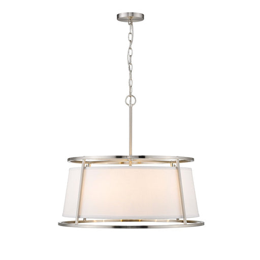Z-Lite Lenyx  Pendant 6 Light 23.5" Pendant, Brushed Nickel/White
