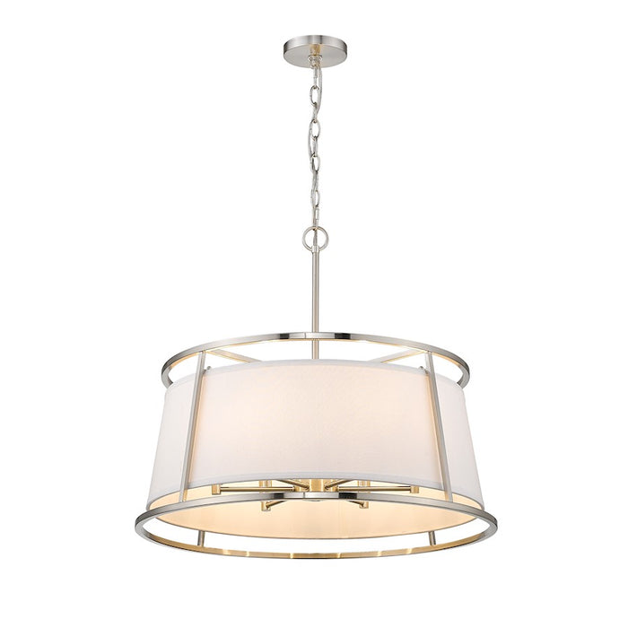 Z-Lite Lenyx  Pendant 6 Light 23.5" Pendant, Brushed Nickel/White