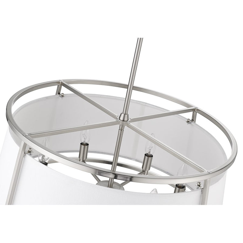 Z-Lite Lenyx  Pendant 6 Light 23.5" Pendant, Brushed Nickel/White