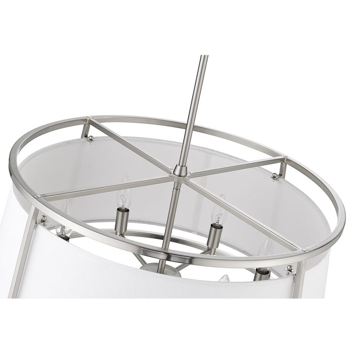 Z-Lite Lenyx  Pendant 6 Light 23.5" Pendant, Brushed Nickel/White