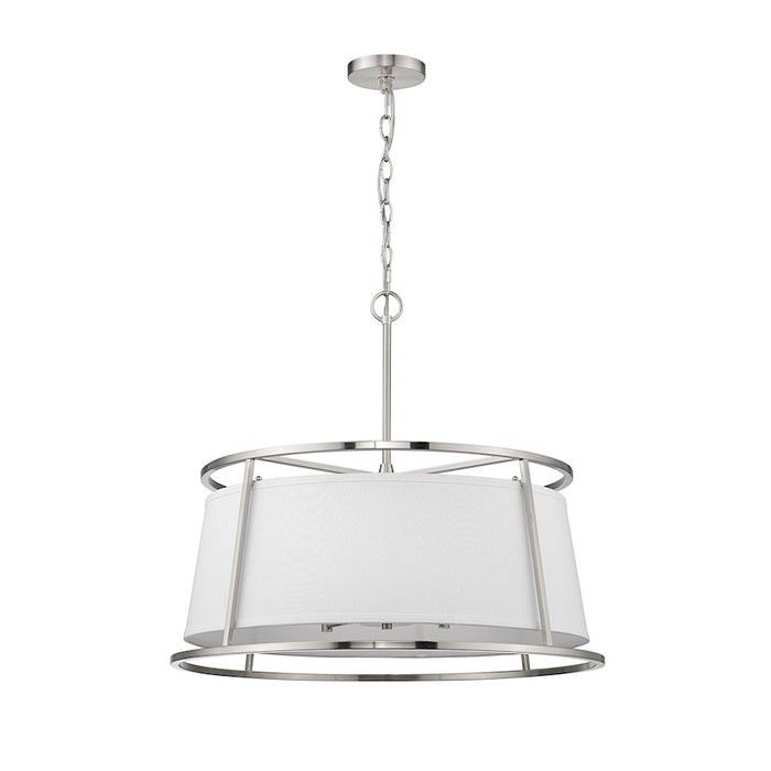 Z-Lite Lenyx  Pendant 6 Light 23.5" Pendant, Brushed Nickel/White