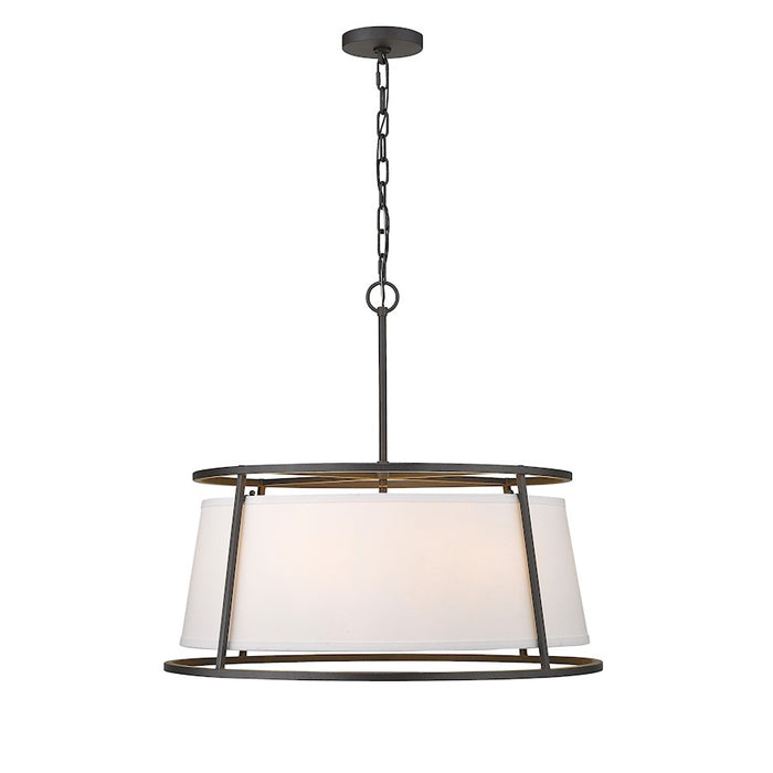 Z-Lite Lenyx  Pendant 6 Light 23.5" Pendant, Iron Ore, White