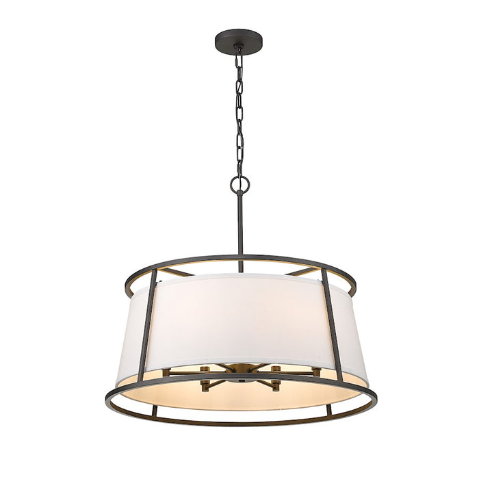 Z-Lite Lenyx  Pendant 6 Light 23.5" Pendant, Iron Ore, White