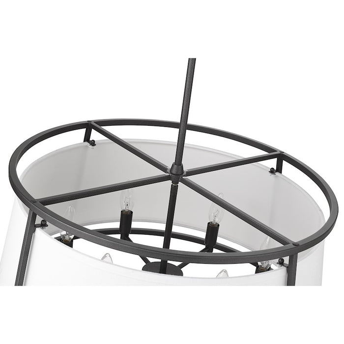 Z-Lite Lenyx  Pendant 6 Light 23.5" Pendant, Iron Ore, White