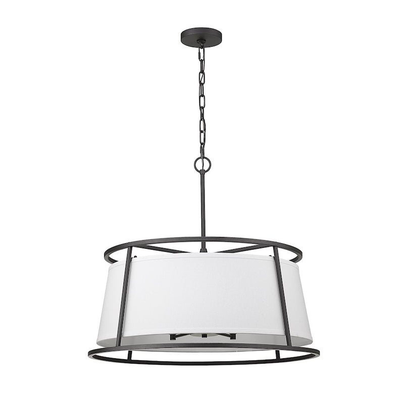 Z-Lite Lenyx  Pendant 6 Light 23.5" Pendant, Iron Ore, White