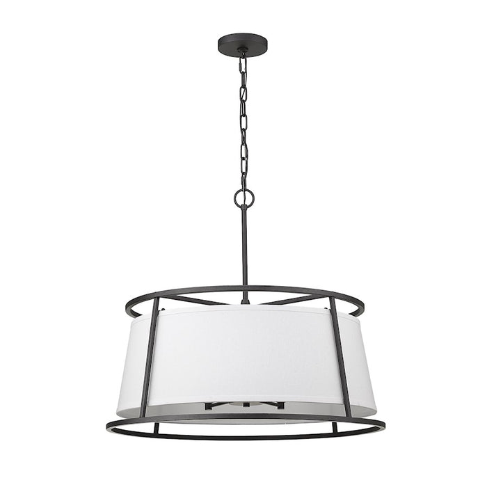 Z-Lite Lenyx  Pendant 6 Light 23.5" Pendant, Iron Ore, White