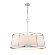 Z-Lite Lenyx Pendant 8 Light 27.5" Pendant, Brushed Nickel, White - 1935-32BN