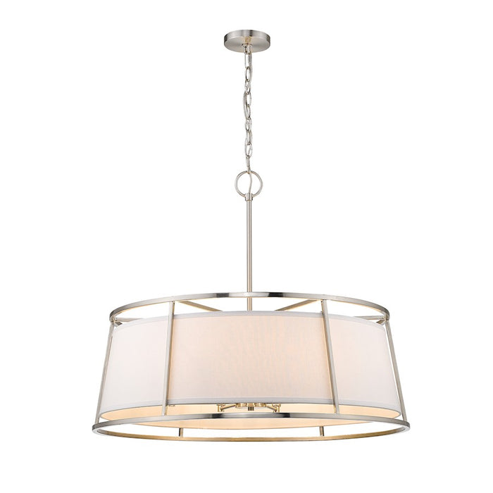 Z-Lite Lenyx Pendant 8 Light 27.5" Pendant, Brushed Nickel, White - 1935-32BN