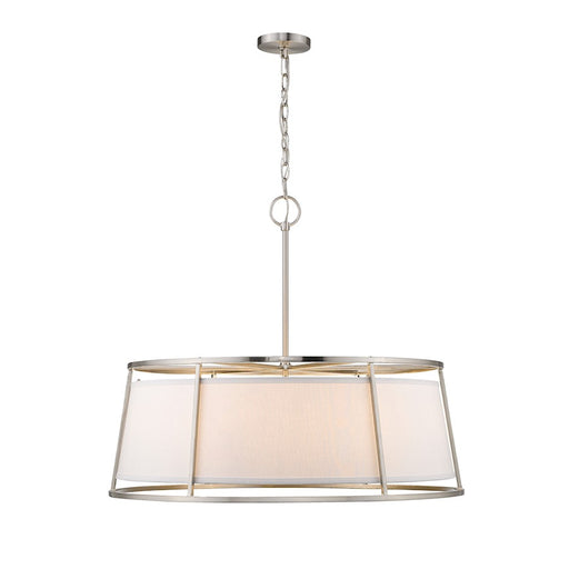 Z-Lite Lenyx  Pendant 8 Light 27.5" Pendant, Brushed Nickel/White