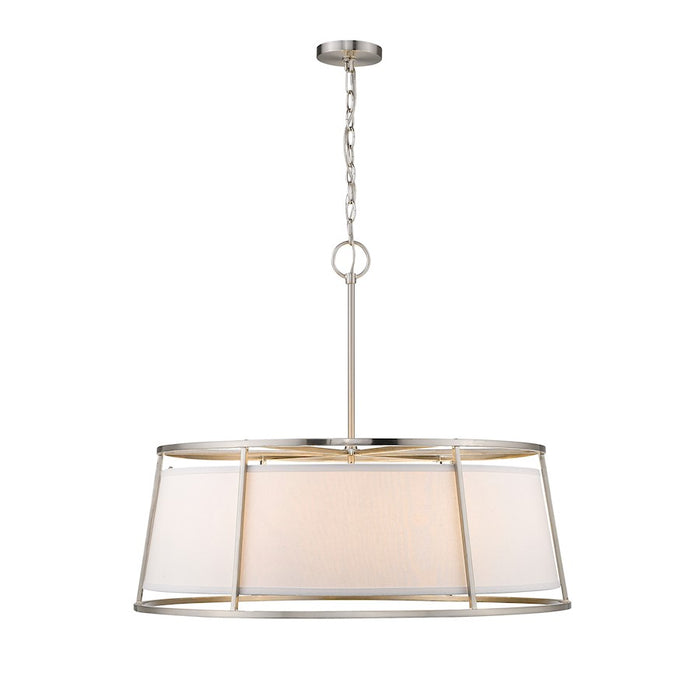 Z-Lite Lenyx  Pendant 8 Light 27.5" Pendant, Brushed Nickel/White