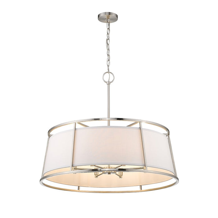 Z-Lite Lenyx  Pendant 8 Light 27.5" Pendant, Brushed Nickel/White
