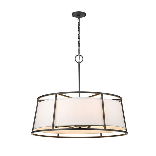 Z-Lite Lenyx Pendant 8 Light 27.5" Pendant, Iron Ore, White - 1935-32IO