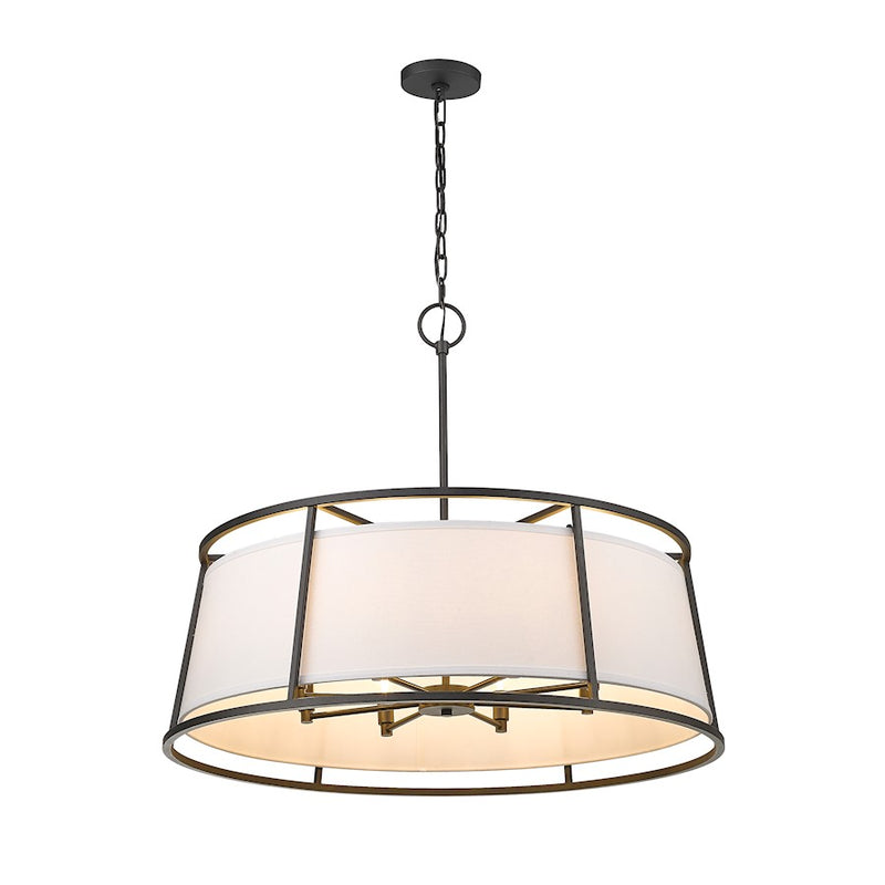 Z-Lite Lenyx  Pendant 8 Light 27.5" Pendant, Iron Ore, White