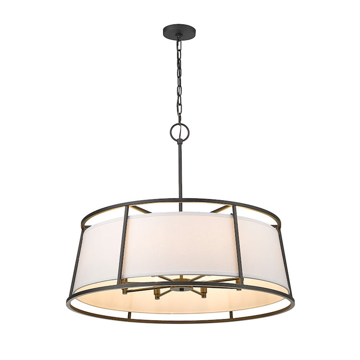 Z-Lite Lenyx  Pendant 8 Light 27.5" Pendant, Iron Ore, White