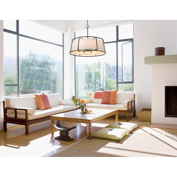 Z-Lite Lenyx  Pendant 8 Light 27.5" Pendant, Iron Ore, White