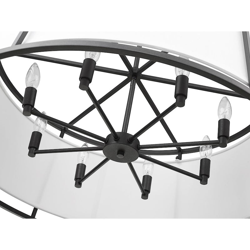Z-Lite Lenyx  Pendant 8 Light 27.5" Pendant, Iron Ore, White