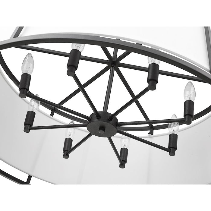 Z-Lite Lenyx  Pendant 8 Light 27.5" Pendant, Iron Ore, White