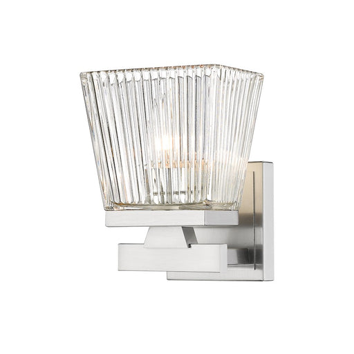 Z-Lite Astor 1 Light Wall Sconce, Brushed Nickel/Clear