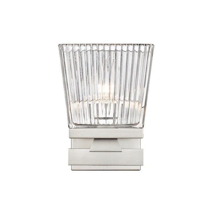 Z-Lite Astor 1 Light Wall Sconce, Brushed Nickel/Clear