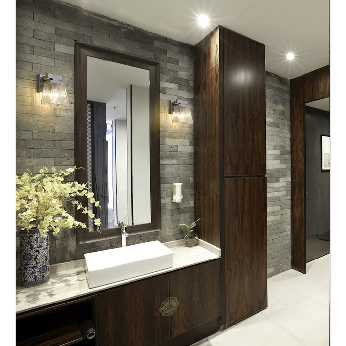 Z-Lite Astor 1 Light Wall Sconce, Brushed Nickel/Clear