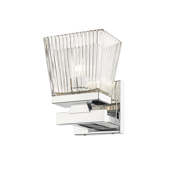 Z-Lite Astor 1 Light Wall Sconce, Chrome/Clear