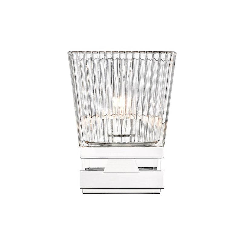 Z-Lite Astor 1 Light Wall Sconce, Chrome/Clear