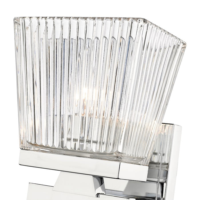 Z-Lite Astor 1 Light Wall Sconce, Chrome/Clear
