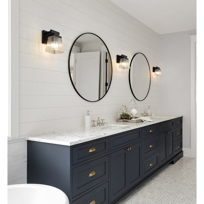 Z-Lite Astor 1 Light Wall Sconce, Matte Black/Clear