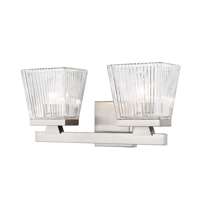 Z-Lite Astor 2 Light Vanity, Brushed Nickel/Clear