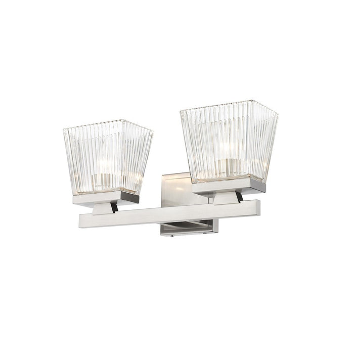 Z-Lite Astor 2 Light Vanity, Brushed Nickel/Clear