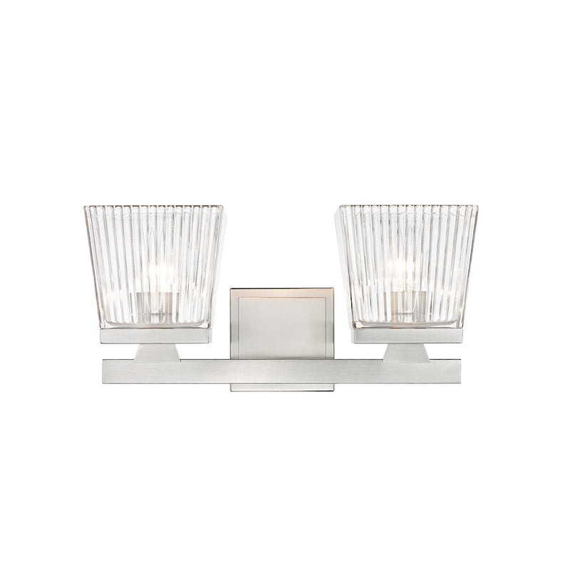 Z-Lite Astor 2 Light Vanity, Brushed Nickel/Clear